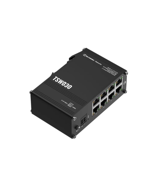 Teltonika Switch, TSW030, Unmanaged, DIN rail mountable, 10/100 Mbps (RJ-45) ports quantity 8, Power supply type 2-pin
