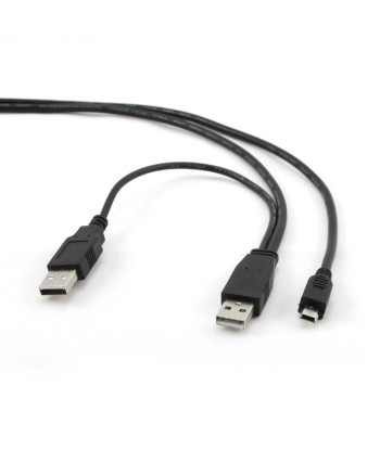 CABLE USB2 DUAL AM-MINI 0.9M/BLACK CCP-USB22-AM5P-3 GEMBIRD