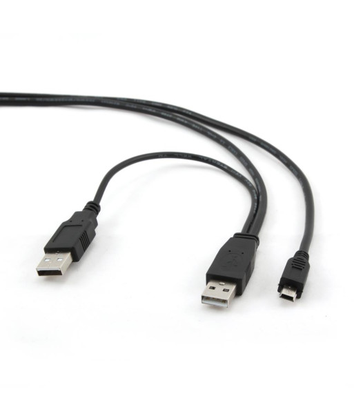 CABLE USB2 DUAL AM-MINI 0.9M/BLACK CCP-USB22-AM5P-3 GEMBIRD CABLE USB2 DUAL AM-MINI 0.9M/BLACK CCP-USB22-AM5P-3 GEMBIRD