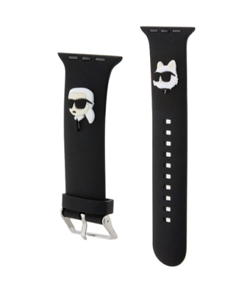 Karl Lagerfeld KLAWLSLKCNK Apple Watch Strap 42/44/45/49mm black/black strap 3D Rubber Karl&Choupette Heads