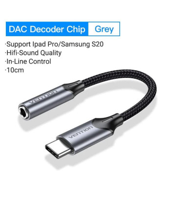 ADAPTER USB-C TO AUDIO 3.5MM/0.1M BGMHA VENTION