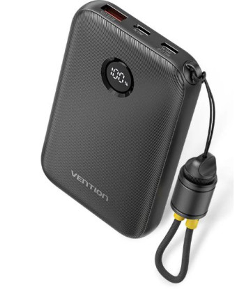 Внешний аккумулятор USB 10000MAH 22.5W/BLACK FKAB0-C VENTION