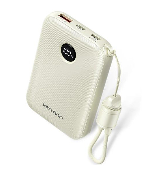 Внешний аккумулятор USB 10000MAH 22.5W/BEIGE FKAN0-C VENTION Внешний аккумулятор USB 10000MAH 22.5W/BEIGE FKAN0-C VENTION