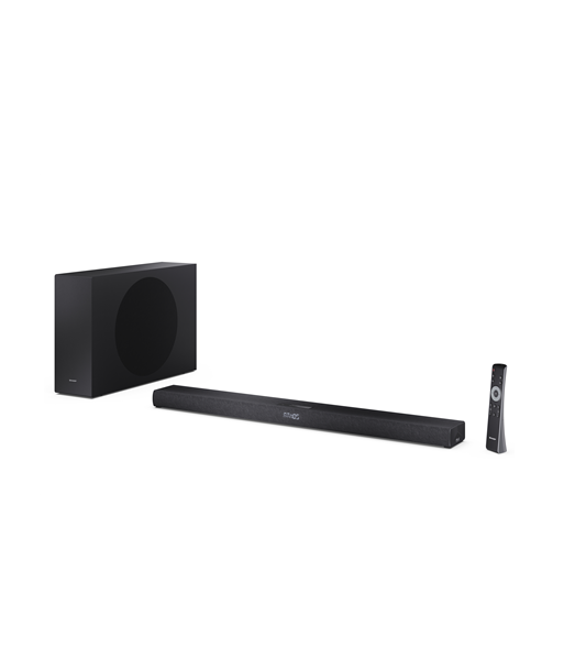 Sharp HT-SBW320 2.1ch Ultra-slim Dolby Atmos / DTS Virtual:X Soundbar with Wireless Subwoofer | Sharp