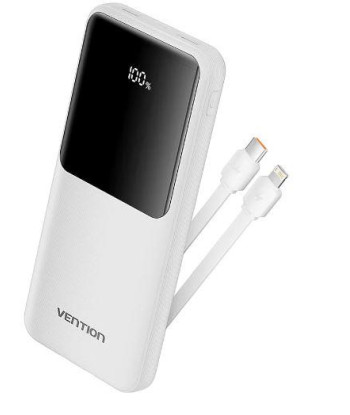 Akupank powerbank USB 10000MAH 22.5W/WHITE FHOW0 VENTION