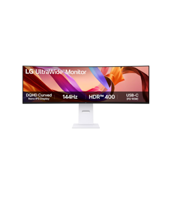 LG 49U950A-W, 49", IPS, QHD, 32:9, 144 Hz, 5 ms, 5120 x 1440 pixels, 400 cd/m², HDMI ports quantity 2