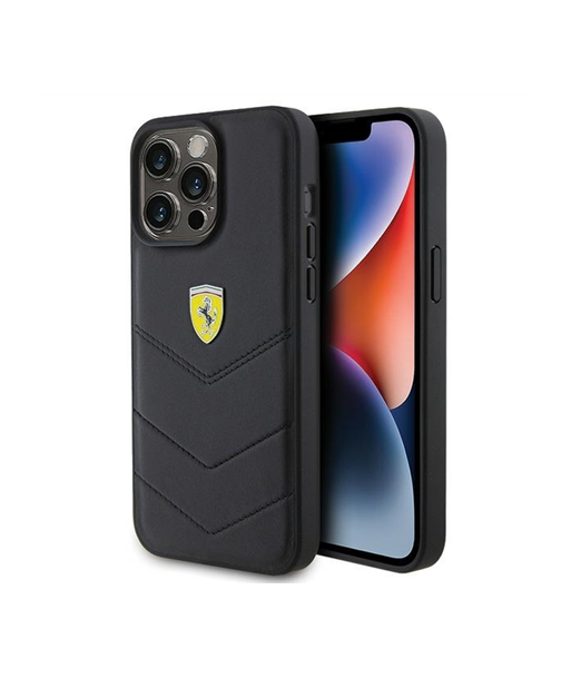 Ferrari FEHCP15XRDUK iPhone 15 Pro Max 6.7" black hardcase Quilted Metal Logo | ferrari Ferrari FEHCP15XRDUK iPhone 15 Pro Max 6.7" black hardcase Quilted Metal Logo | ferrari