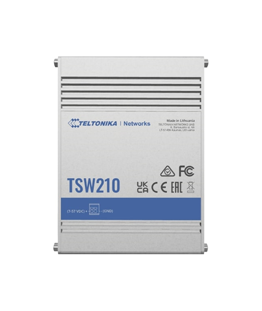Teltonika, Switch, TSW210, Unmanaged, Wall mountable, Gigabit Ethernet (copper) ports quantity 8, SFP ports quantity 2, 24