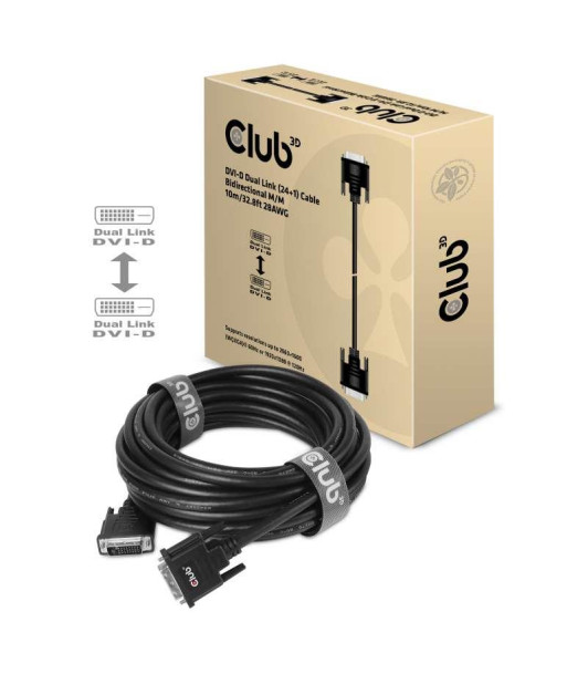 CABLE DVI-D TO DVI-D 10M/M/M CAC-1220 CLUB3D CABLE DVI-D TO DVI-D 10M/M/M CAC-1220 CLUB3D