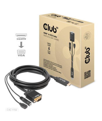 CABLE HDMI TO VGA 2M/M/M CAC-1712 CLUB3D