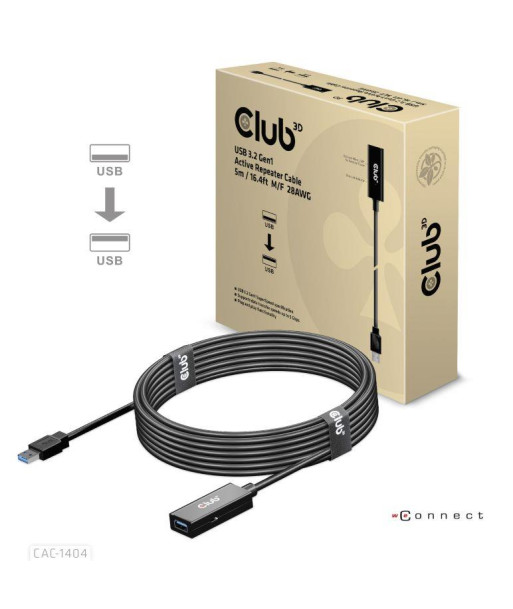 CABLE USB3.2 TO USB3.2 5M/M/F CAC-1404 CLUB3D CABLE USB3.2 TO USB3.2 5M/M/F CAC-1404 CLUB3D