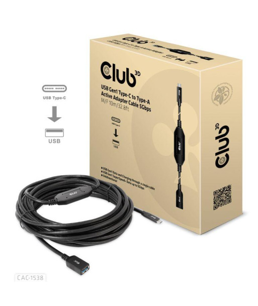 CABLE USB-C TO USB 10M/M/F CAC-1538 CLUB3D