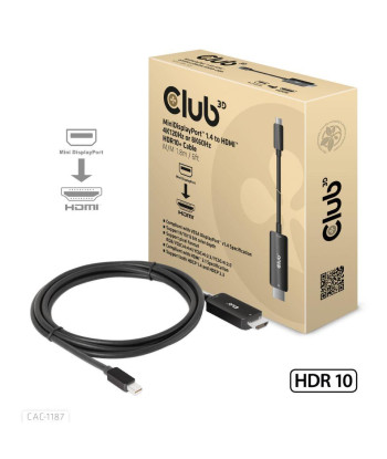 CABLE MINIDP TO HDMI 1.8M/M/M CAC-1187 CLUB3D