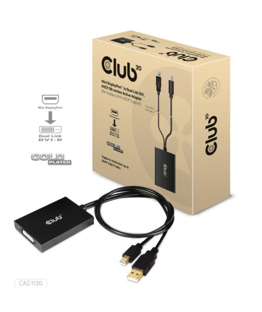 I/O ADAPTER MINI DP TO DVI-I/ACTIVE CAC-1130 CLUB3D I/O ADAPTER MINI DP TO DVI-I/ACTIVE CAC-1130 CLUB3D