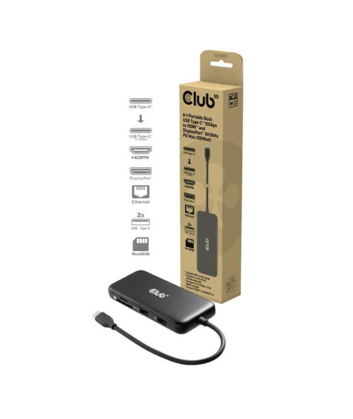 NB ACC DOCKING STATION 8IN1/USB-C 100W CSV-2551 CLUB3D NB ACC DOCKING STATION 8IN1/USB-C 100W CSV-2551 CLUB3D