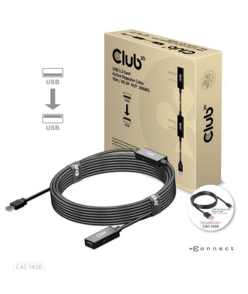 CABLE USB3.2 REPEATER 15M/M/F CAC-1406 CLUB3D