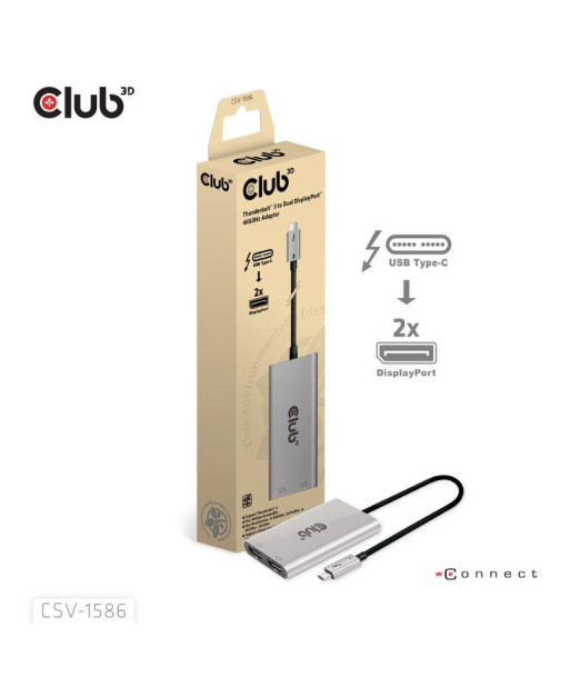 I/O ADAPTER THUNDERBOLT TO DP/CSV-1586 CLUB3D I/O ADAPTER THUNDERBOLT TO DP/CSV-1586 CLUB3D