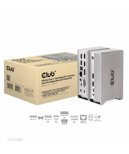 NB ACC DOCKING STATION/USB-C 120W CSV-1568 CLUB3D NB ACC DOCKING STATION/USB-C 120W CSV-1568 CLUB3D