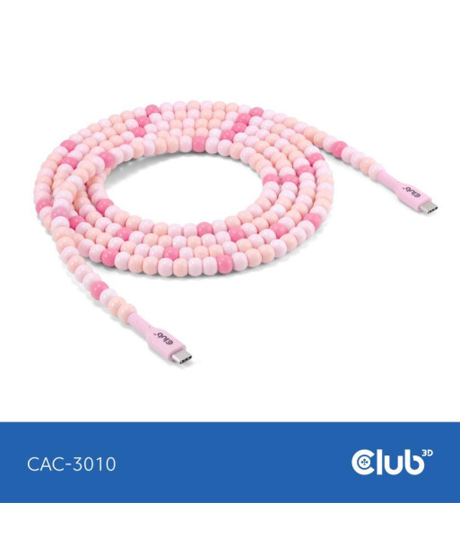 CABLE USB-C TO USB-C/PINK CAC-3010 CLUB3D CABLE USB-C TO USB-C/PINK CAC-3010 CLUB3D