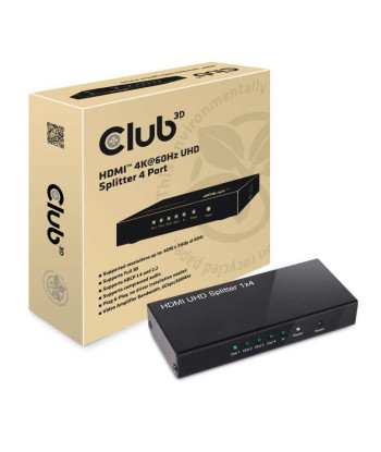I/O VIDEO SPLITTER HDMI 4PORT/4K60HZ 2.0 UHD CSV-1380 CLUB3D
