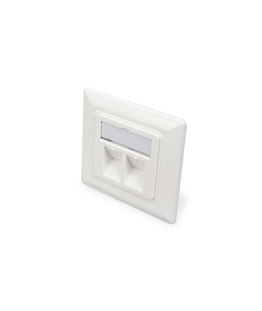 Digitus | Wallplate for Keystone Modules, German type, middle plate 50x50 mm, frame 80x80 mm | DN-93801-1