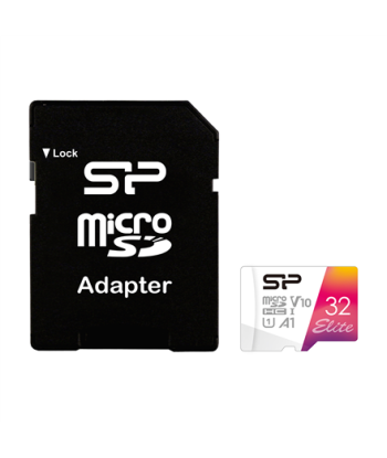 Silicon Power microSDHC UHS-I Memory Card Elite 32 GB, microSDHC/SDXC, Flash memory class 10