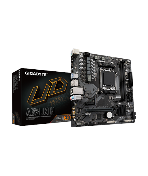 Gigabyte A620M H 1.0 M/B Processor family AMD, Processor socket AM5, DDR5 DIMM, Memory slots 2, Supported hard disk drive
