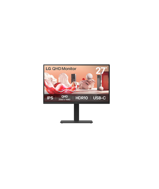 LG 27BA75QB-B, 27", IPS, 16:9, 100 Hz, 5 ms, 2560 x 1440 pixels, 280 cd/m², HDMI ports quantity 1, Black LG 27BA75QB-B, 27", IPS, 16:9, 100 Hz, 5 ms, 2560 x 1440 pixels, 280 cd/m², HDMI ports quantity 1, Black