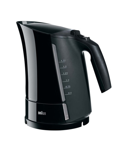 Braun, WK 300, Standard kettle, 2200 W, 1.7 L, Plastic, 360° rotational base, Black