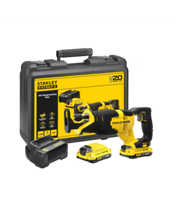 Stanley, 18V V20 Reciprocating Saw - 2 x 2.0Ah Kitbox, SFMCS300D2K-QW, 18 V