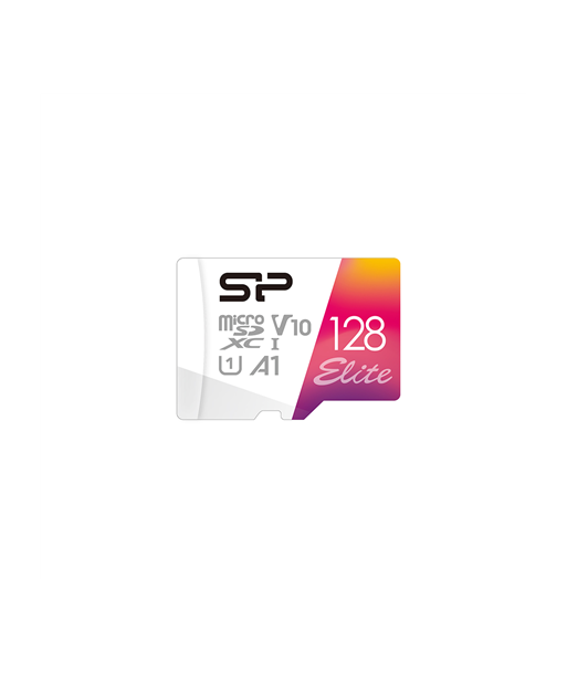Silicon Power microSDHC UHS-I Memory Card Elite 128 GB, microSDHC/SDXC, Flash memory class 10