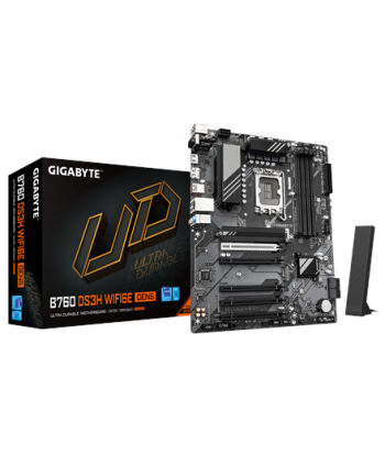 Gigabyte B760 DS3H WF6E GEN5, Processor family Intel, Processor socket LGA1700, DDR5, Supported hard disk drive interfaces M.2