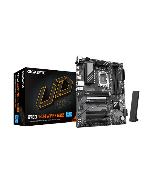 Gigabyte B760 DS3H WF6E GEN5, Processor family Intel, Processor socket LGA1700, DDR5, Supported hard disk drive interfaces M.2