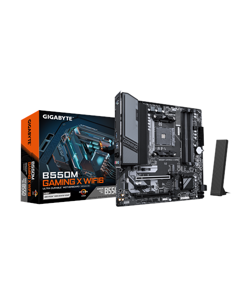 Gigabyte B550M GAMING X WIFI6, Processor family AMD, Processor socket AM4, DDR4 DIMM, Supported hard disk drive interfaces