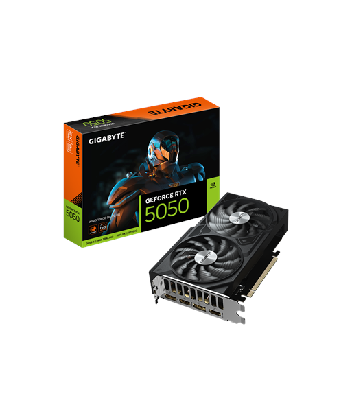 Gigabyte GeForce RTX 5050 WINDFORCE OC V2 8G, NVIDIA, 8 GB, GeForce RTX 5050, GDDR6, HDMI ports quantity 2, PCI-E 5.0