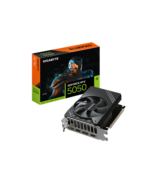 Gigabyte GeForce RTX 5050 D6 8G, NVIDIA, 8 GB, GeForce RTX 5050, GDDR6, HDMI ports quantity 2, PCI-E 5.0