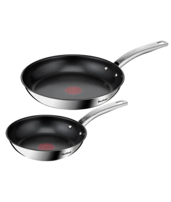 TEFAL, Pan Set, Intuition B817S255, Frying, Diameter 20/26 cm, Suitable for induction hob, Fixed handle, Black/Silver