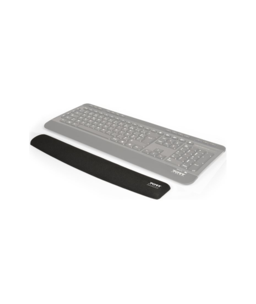 PORT CONNECT, Ergonomic wrist rest for keyboard, Backrest, 60 x 400 x 20 mm, Black