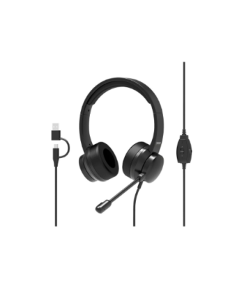 PORT CONNECT, USB Comfortable Stereo Office Microphone Headset, Built-in microphone, Wired, Black