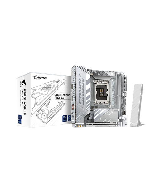 Gigabyte B860I AORUS PRO ICE, Processor family Intel, Processor socket LGA1851, DDR5, Supported hard disk drive interfaces