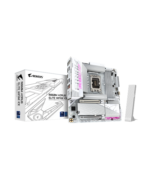 Gigabyte B860M AORUS ELITE WIFI6E ICE, Processor family Intel, Processor socket LGA1851, DDR5, Supported hard disk drive