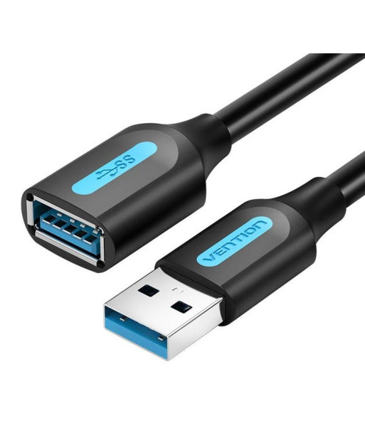 CABLE USB3.0 MALE TO FEMALE/0.5M BLACK CBHBD VENTION