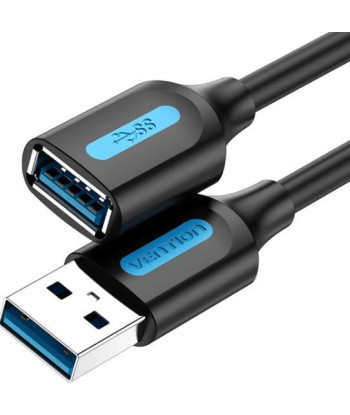 CABLE USB3.0 MALE TO FEMALE/2M BLACK CBHBH VENTION