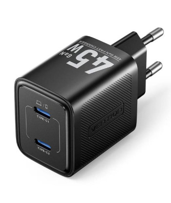 MOBILE CHARGER WALL 45W USB-C/2P BLACK FEFB0-EU VENTION