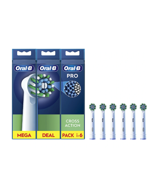 Oral-B Cross Action Pro сменные насадки EB50RX-6 белые (6 шт)