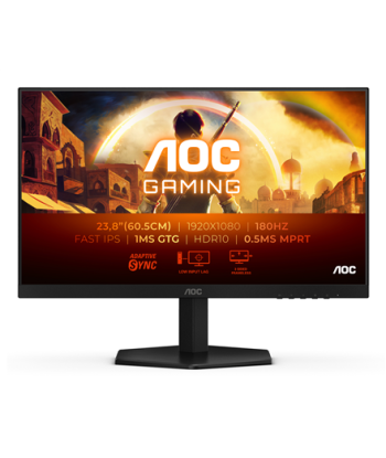 AOC, 24G42E, 24", IPS, FHD, 16:9, 180 Hz, 1 ms, 1920 x 1080 pixels, 300 cd/m², HDMI ports quantity 1, Black