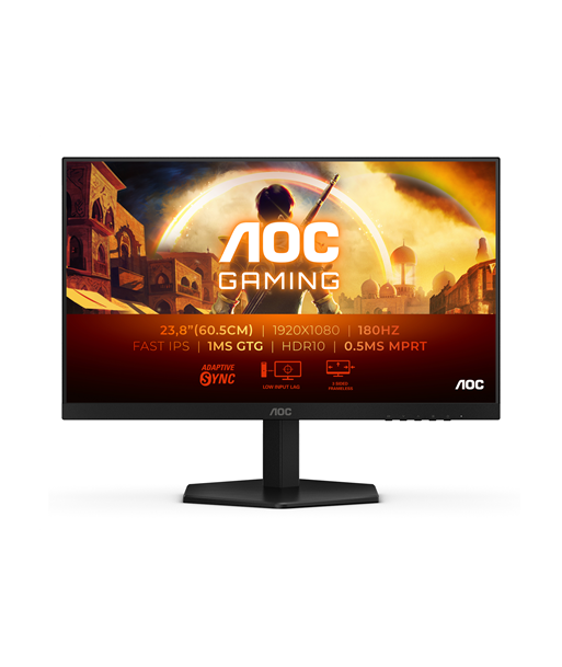 AOC, 24G42E, 24", IPS, FHD, 16:9, 180 Hz, 1 ms, 1920 x 1080 pixels, 300 cd/m², HDMI ports quantity 1, Black