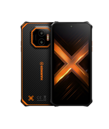 Hammer Energy X2, Black/Orange, 6.1", IPS, 1560 x 720 pixels, Mediatek, Dimensity 6300, Internal RAM 8 GB, 256 GB, microSD