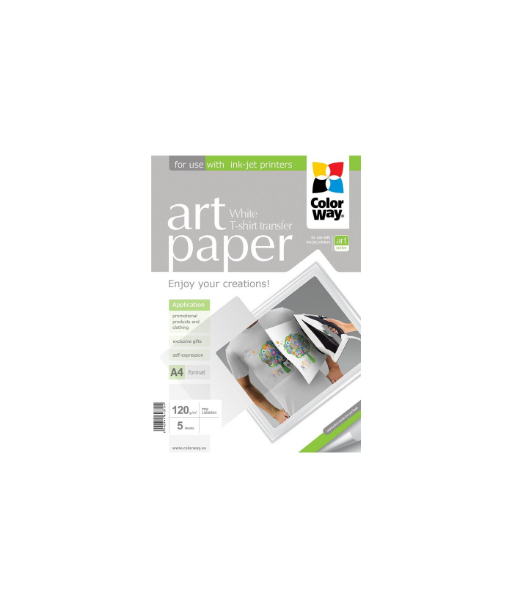ART, 120 g/m², A4, Photo Paper T-shirt transfer (white)