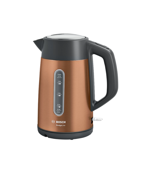 Bosch, TWK4P439, Electric, 2400 W, 1.7 L, Stainless steel, 360° rotational base, Copper